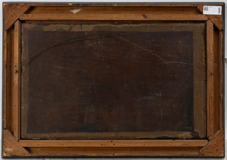 Meindert Hobbema, follower of, At the farmhouse.