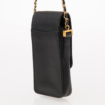 A Vintage Black Caviar Leather Cell Phone Bag.