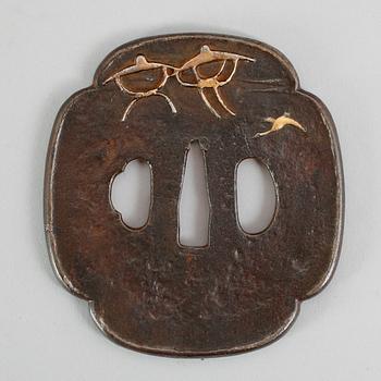 TSUBA, järn, Japan, Masahiro, 1700-/1800-tal.
