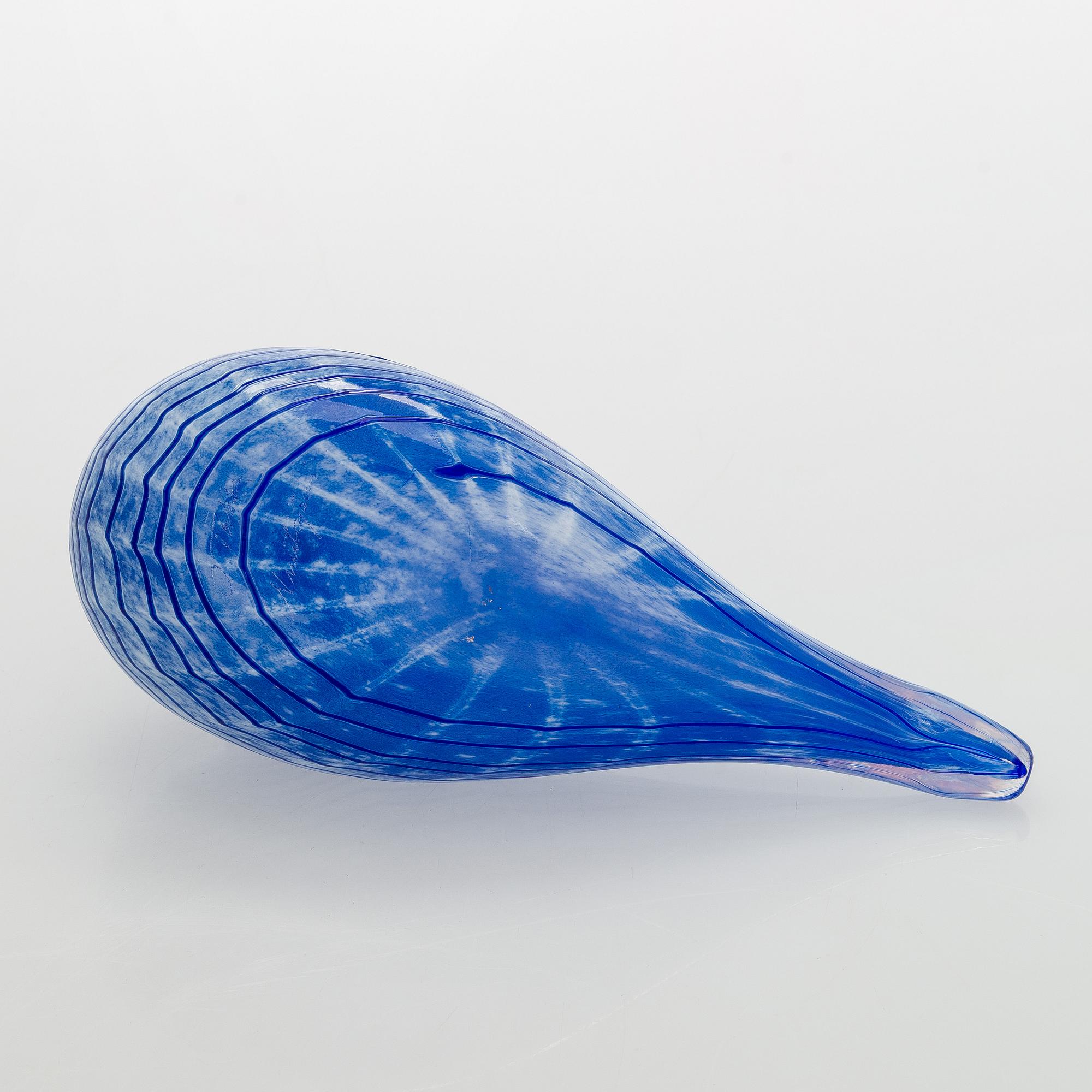 Oiva Toikka, a glass "Blue Bird", signed O. Toikka, Nuutajärvi.