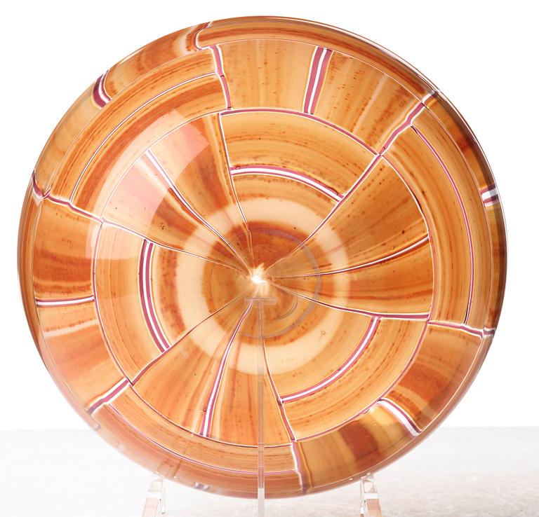 Ercole Barovier, a "Tessere Ambra" bowl, Barovier & Toso, Murano Italy 1950's.