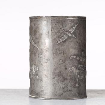 Nils Fougstedt, NILS FOUGSTEDT, a set of four pewter items, Svenskt Tenn, Sweden ca 1928.