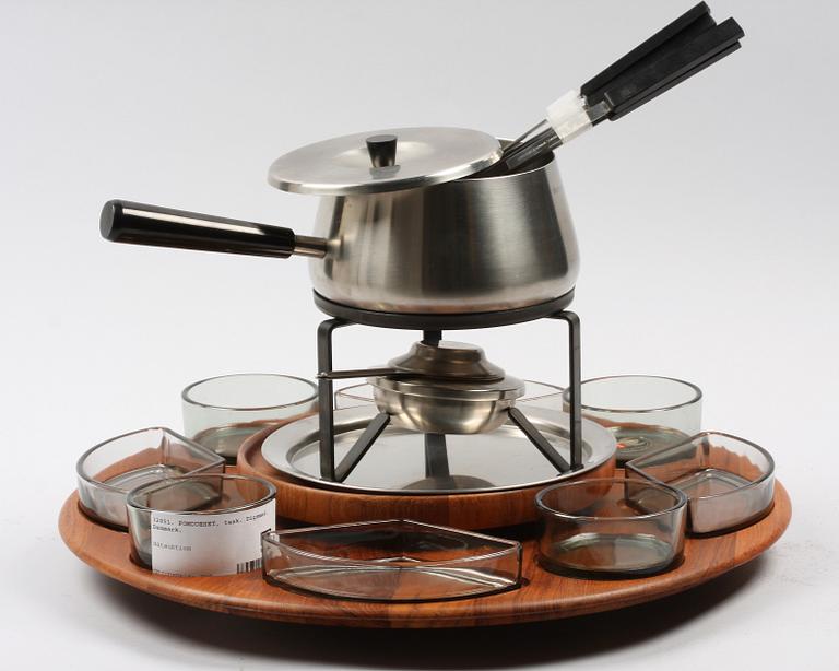 FONDUESET, teak. Digsmed, Danmark.