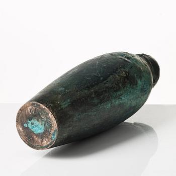 Hugo Elmqvist, an Art Nouveau green patinated bronze vase, Stockholm early 1900's.