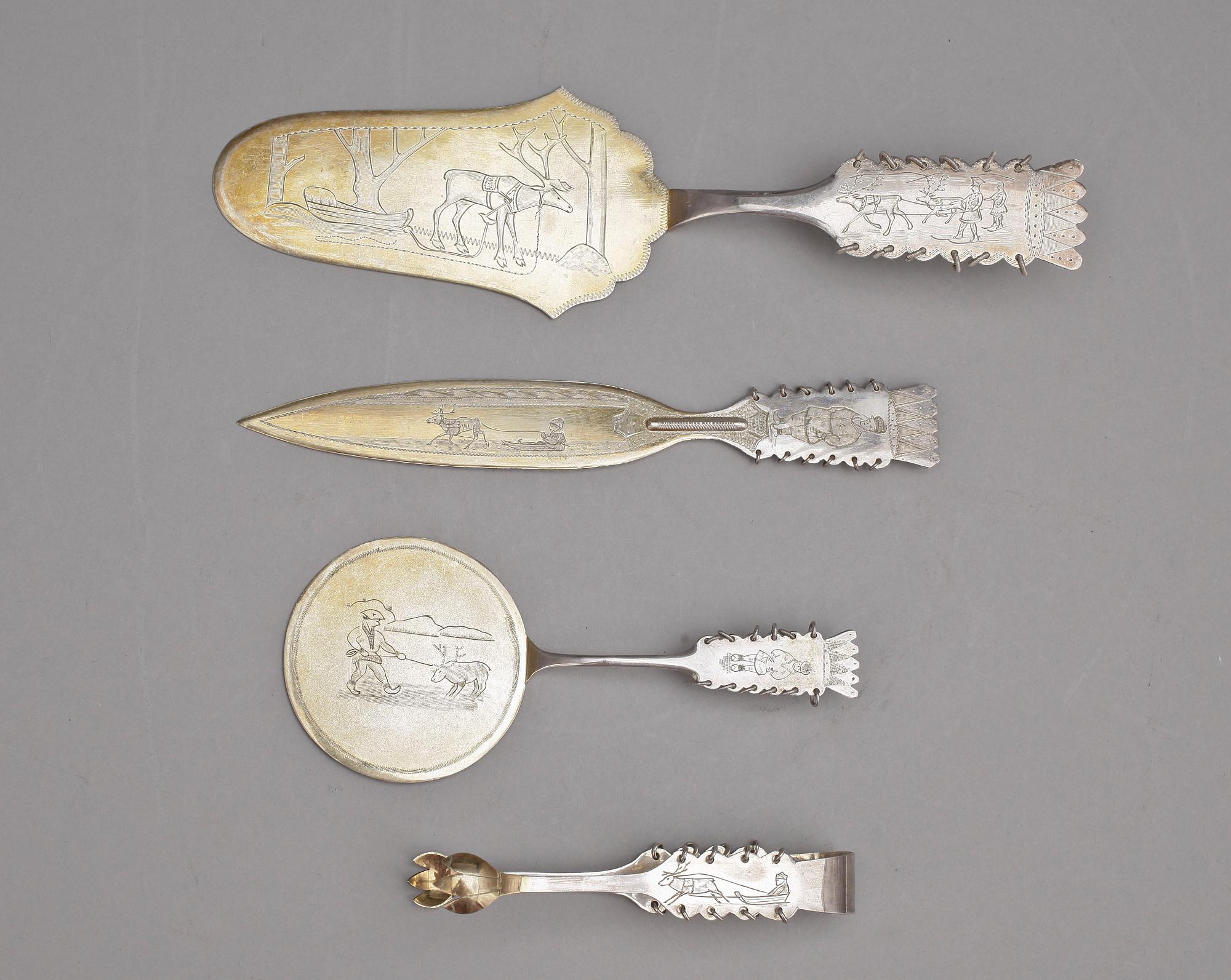 PARTI SILVER, 26 delar, bla Bolindersilver, Sverige, 1900-tal. Totalvikt 480 g.