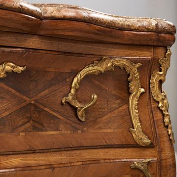 A Swedish Rococo 18th century commode attributed to Christian Linning, master 1744.