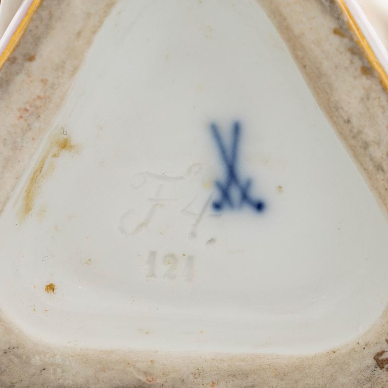 Figuriner, 3 st, porslin, Meissen.