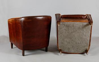 FÅTÖLJER, 1 par, sent 1900-tal.