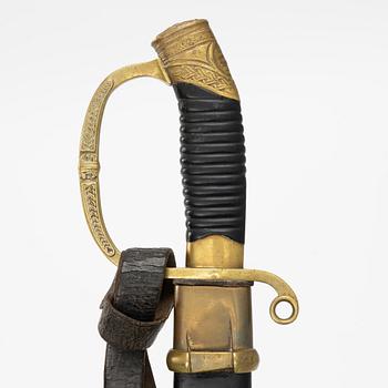 A Russian sabre, 1881 pattern, with scabbard.