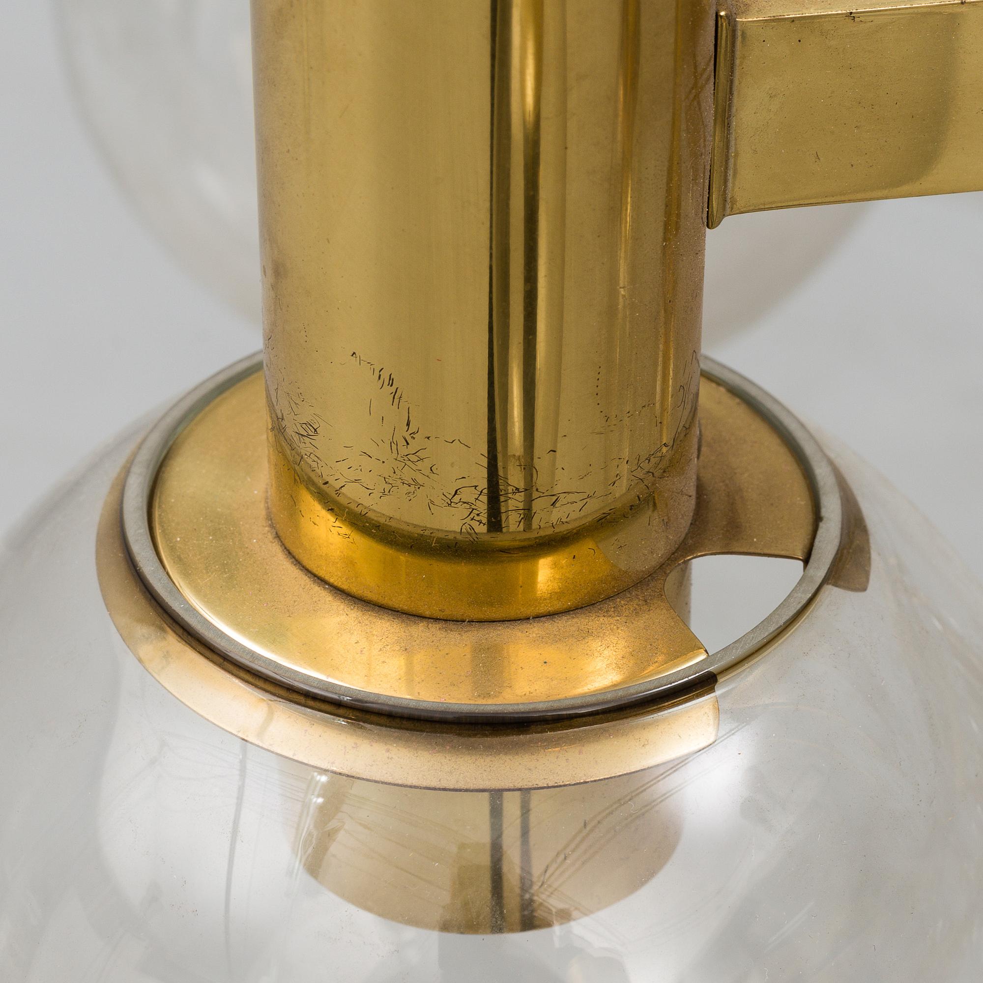 A brass ceiling light, Ott international, Germany, second half of the 20th century.