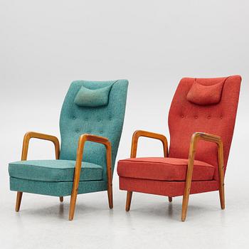 Armchairs, a pair, 1950s.