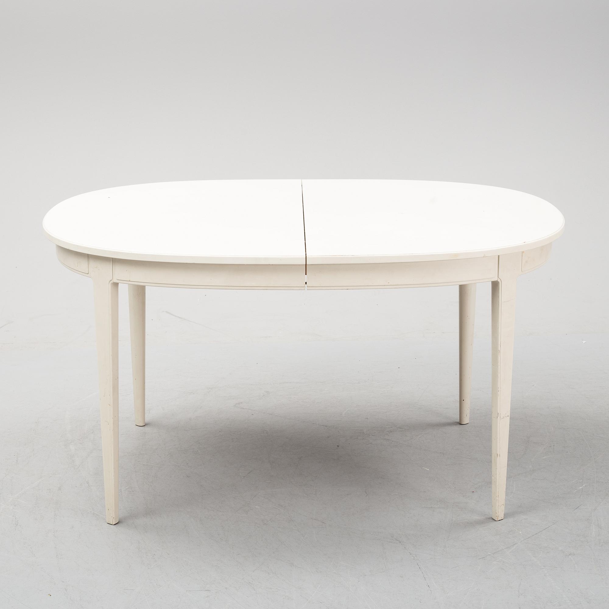 Carl Malmsten, matbord, stolar 4 st, karmstolar 2 st, "Herrgården", Bodafors, 1900-talet andra hälft.