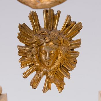 A neoclassical, French mantel clock, ca 1840-1860.