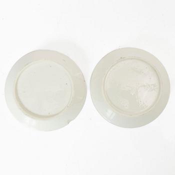 A pair of cups and saucers, France, 18th Century.