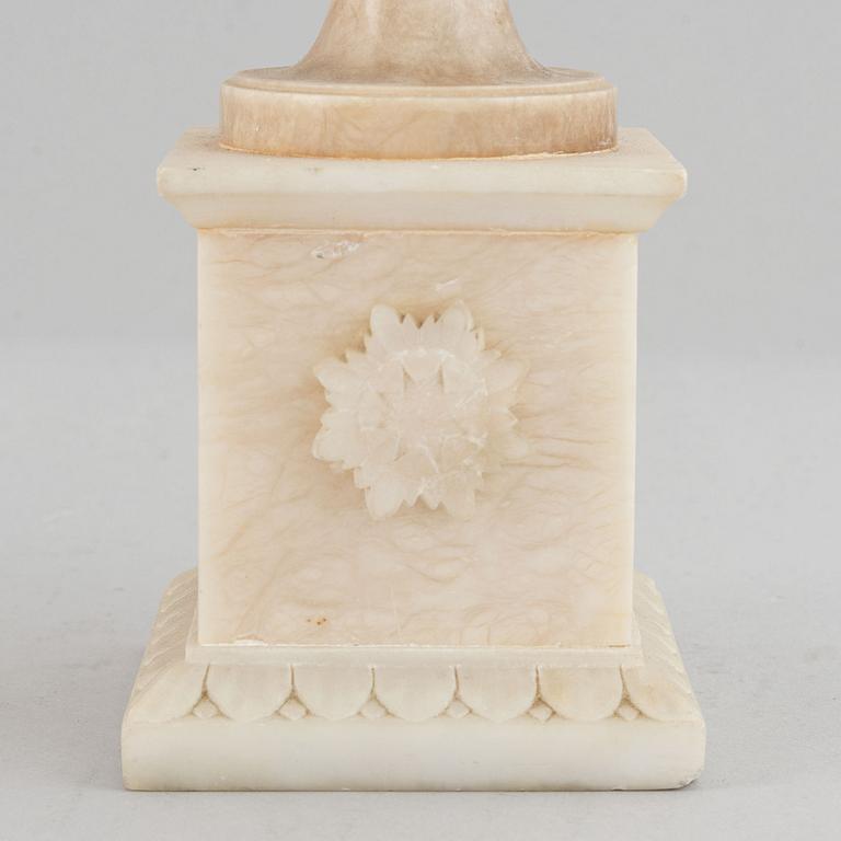 A pair of 20th century alabaster vases.