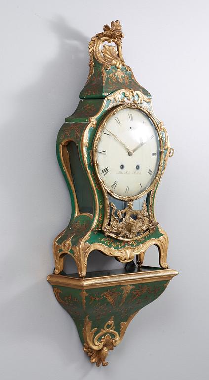 A Swedish Rococo 18th century bracket clock by P Malm, master 1766.