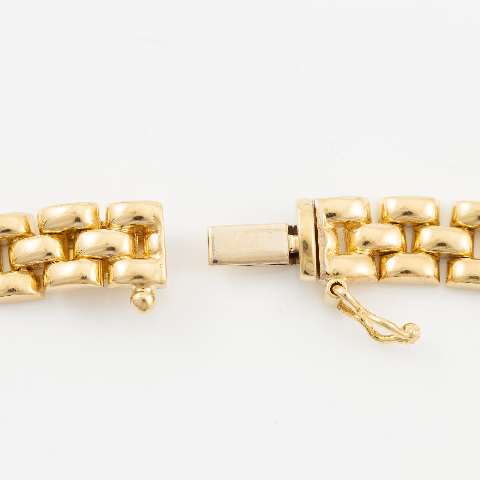 Collier och armband, Engelbert, 18K guld med briljantslipade diamanter.