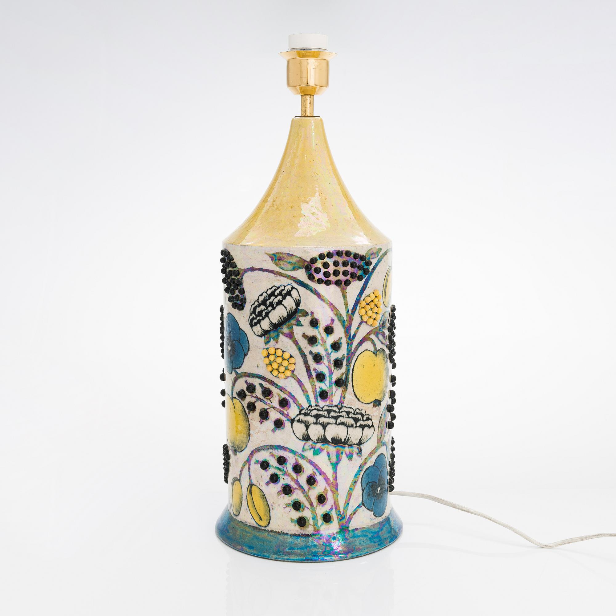 Birger Kaipiainen, a stoneware table lamp, signed Kaipiainen.