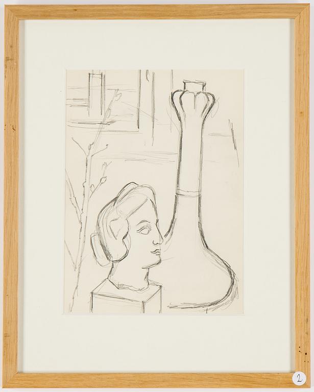 Einar Jolin, pencil on paper, stamp signed on verso Einar Jolin.