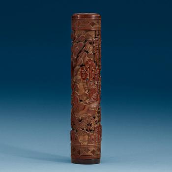 1542. RÖKELSEHÅLLARE, snidat trä. Qing dynastin, 1700-tal.