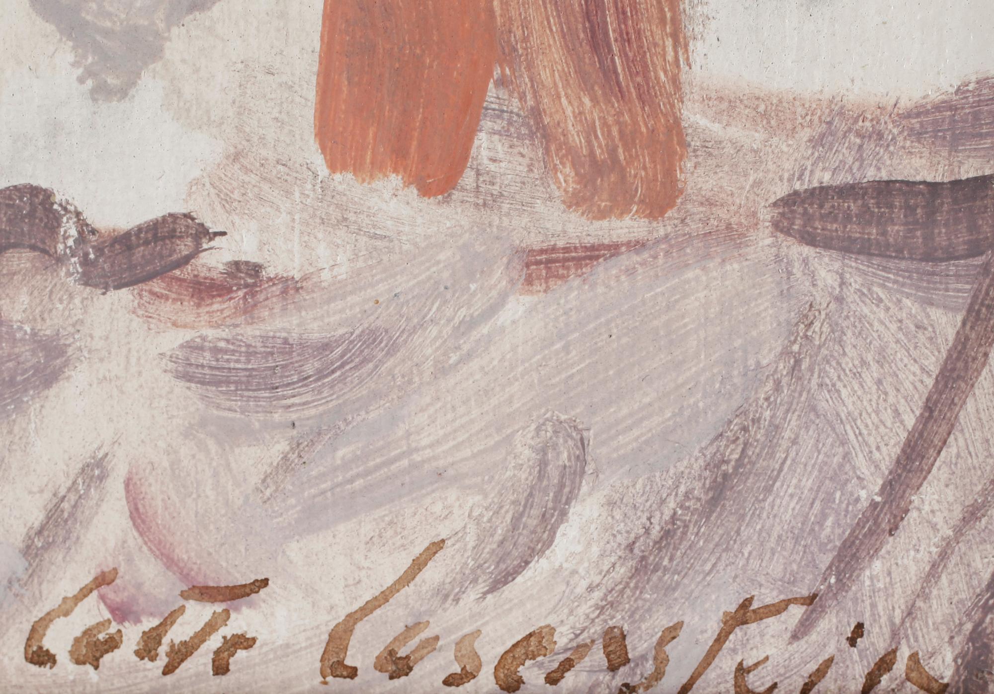 LOTTE LASERSTEIN, olja på pannå, 2 st. Sign.