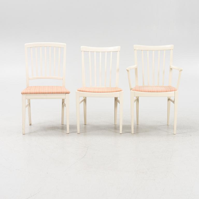 Carl Malmsten, two armchairs and six chairs, Bodafors, second part of the 20th Century.