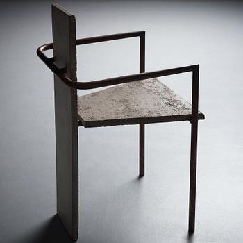 Jonas Bohlin, a "Concrete" armchair, reportedly the original, the one exhibited at Konstfack, Stockholm 1981.