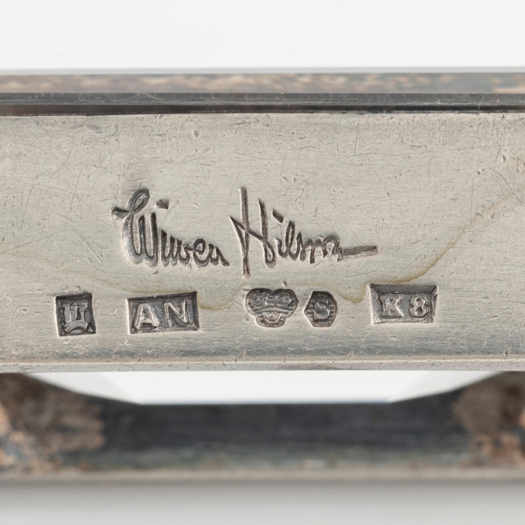 Wiwen Nilsson, brosch silver med fasettslipad bergkristall, Lund 1936.