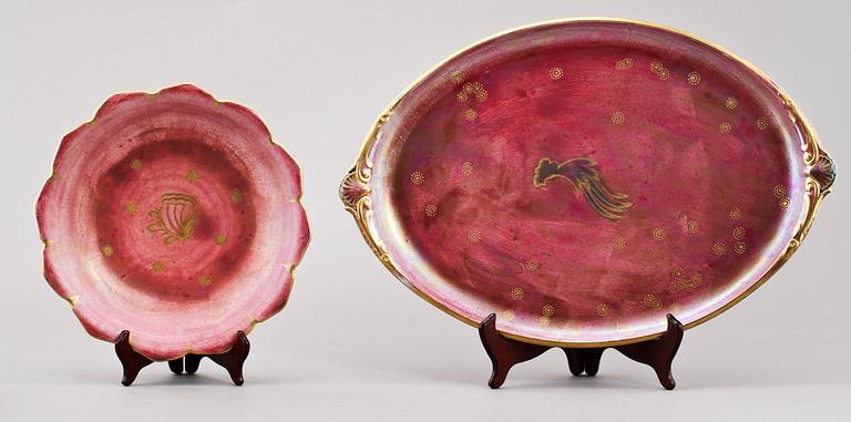 PARTI FLINTGODS, 16 delar, Josef Ekberg, Gustavsberg, 1900-talets första hälft.