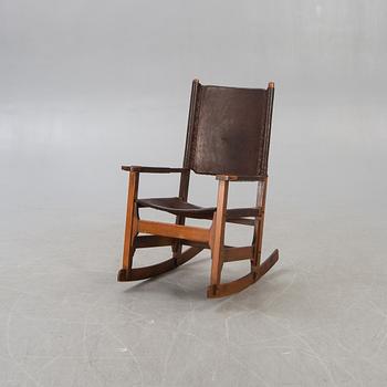 Werner Biermann, a 1970s leather rocking chair for Arte Sano Colombia.