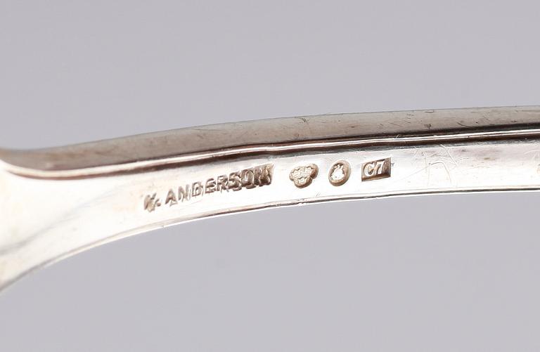 SERVERINGSBESTICK, 2 delar, silver, K Anderson, Stockholm 1905. Vikt ca 164 gram.
