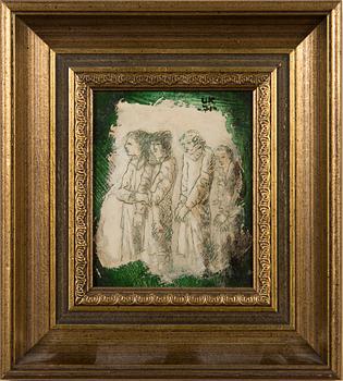 Unto Koistinen, öljy levylle, signeerattu ja päivätty 1975.