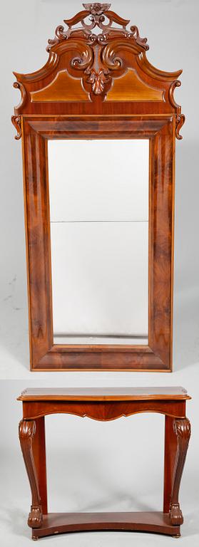 SPEGEL MED KONSOLBORD, sent 1800-tal.