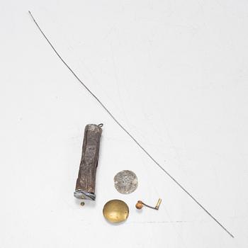 A long-case clock, 19th century.