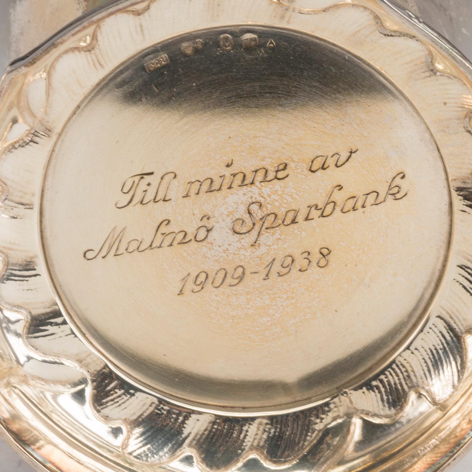 CG HALLBERG pokal silver Stockholm 1937.