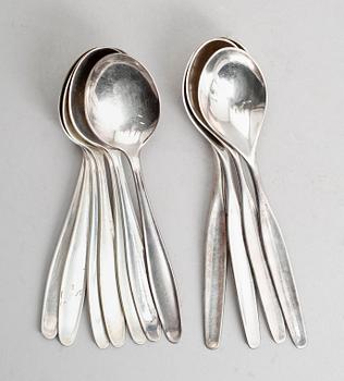 BESTICK, 11 delar (7+4),  silver, bl a David Andersen, Norge, 1960-/70-tal. Vikt ca 275 gram.