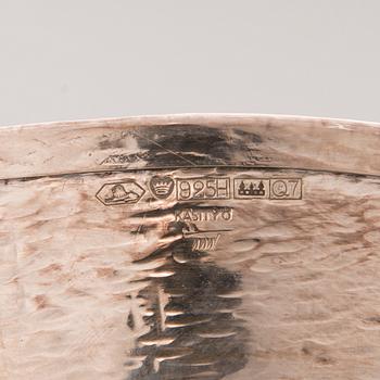 A sterling silver bowl  mark of TW, for Hopeakeskus, Hämeenlinna, Finland 1969.