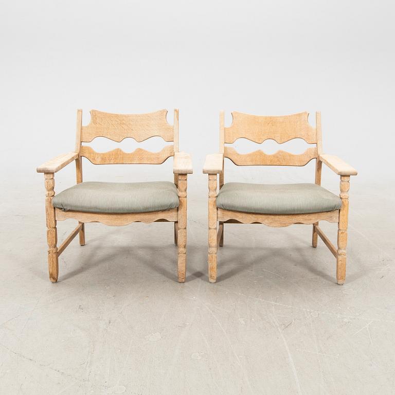 Henry (Henning) Kjaernulf, pair of arm chairs Nyrup furniture factory, Denmark, mid 20th century.