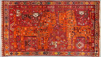 A Kashgai rug, old, 200 x 115 cm.