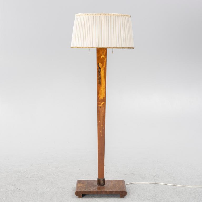A floor lamp, Mjölby Intarsia, 1930s.