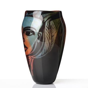 Eva Englund, a unique "graal" glass vase, Muraya, Sweden 1991.