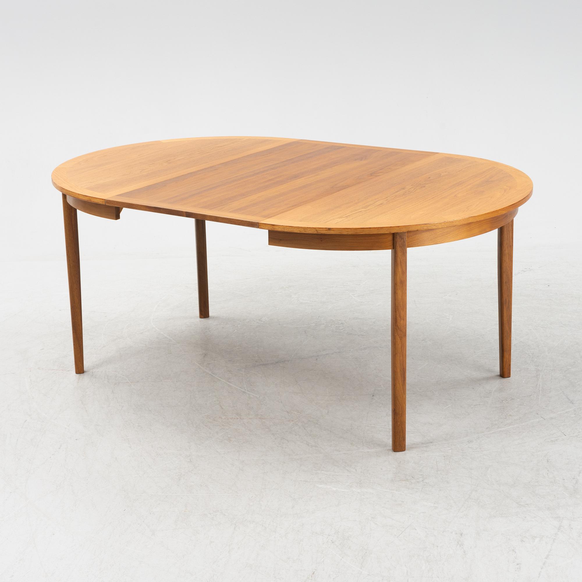 Nils Jonsson, a walnut-veneered dining table from Troeds, 1960's.