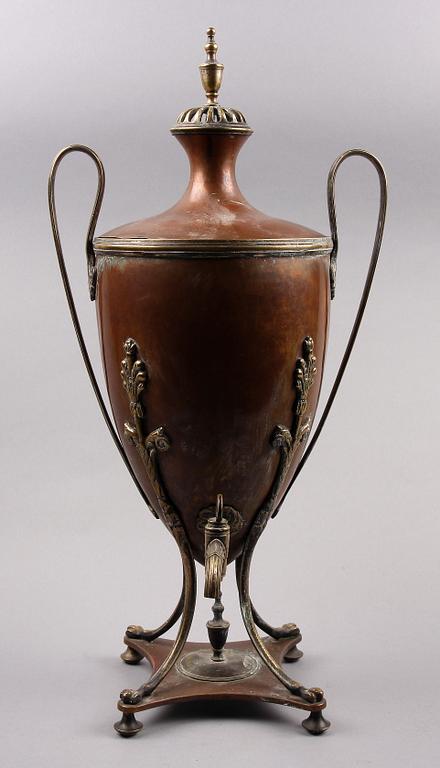 SAMOVAR, koppar, empire, 1800-tal.