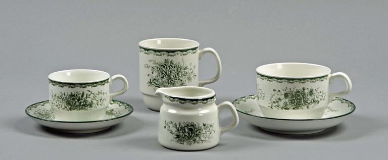 MATSERVIS, 124 delar, fältspatsporslin, "Gröna Anna",  Rörstrand.