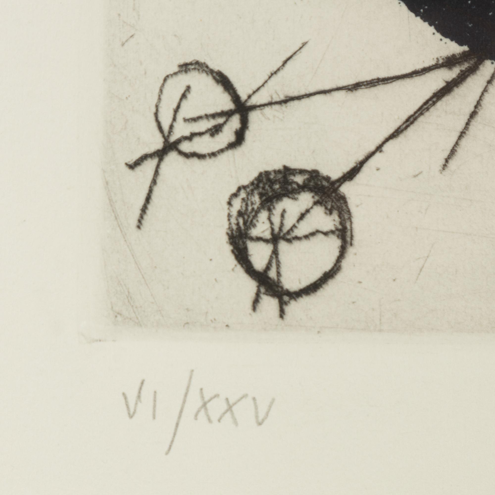 Marino Marini, etching and aquatint in colours. Signed and numbered VI/XXV in pencil.