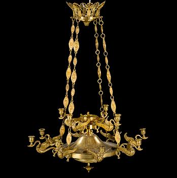 An Empire style chandelier, 19th cenutry.