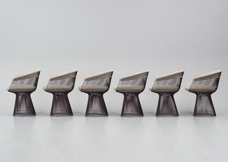 Warren Platner, a set of six "Platner Side Chair" chairs, Knoll International, post 1966.