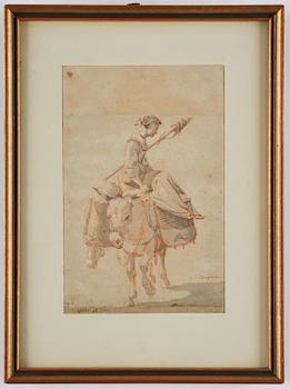 Nicolaes Berchem, Translation: "Woman on a donkey".