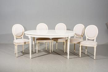 MATGRUPP, 13 delar, gustaviansk stil, 1900-talets andra hälft.