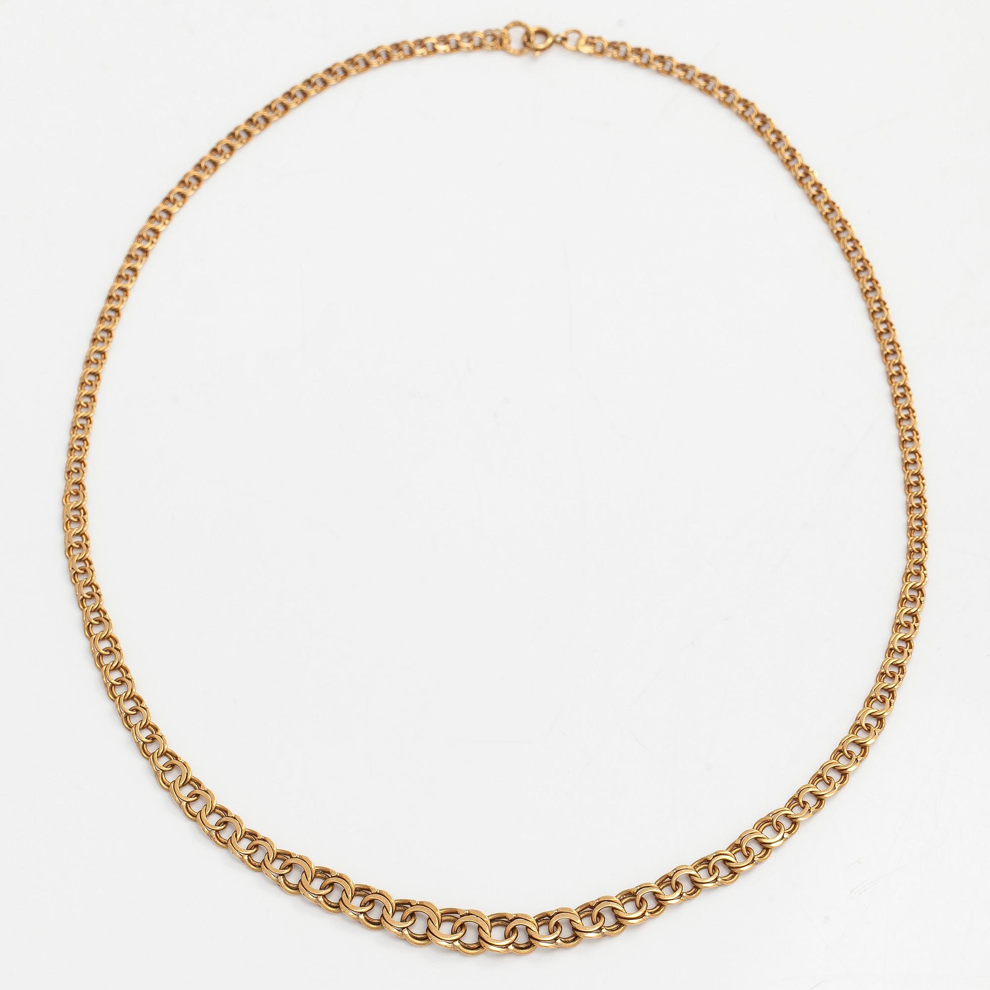 Kaulaketju, 18K kultaa, Bismarck-lenkki.